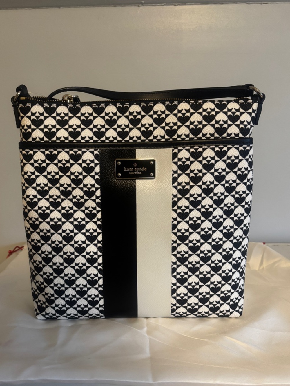 kate spade Black & White Geometric Stripe Crossbody